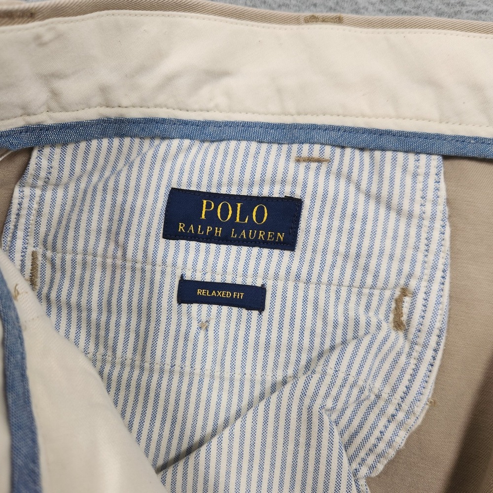 Polo Ralph Lauren Pants Mens 36x34 Khaki Tan Classic Fit Straight Chino Cotton - Picture 5 of 12